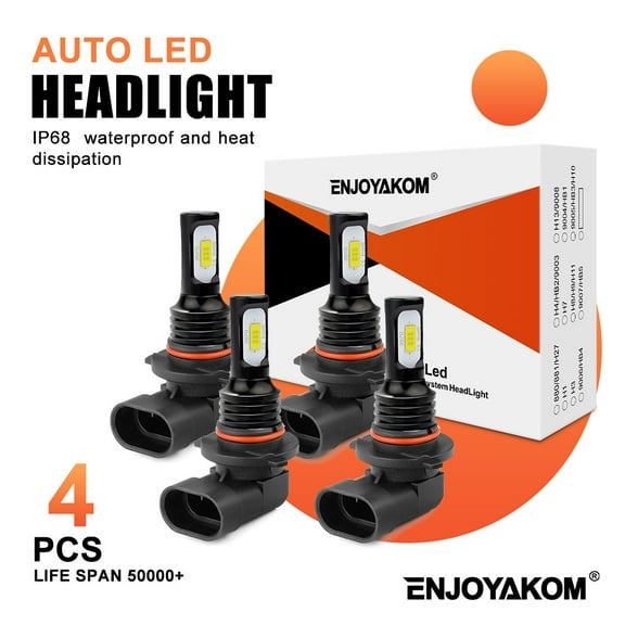 4x High Low Beam For GMC Canyon 2004-2012 LED Headlight Bulbs Kit Replacement 6000K White