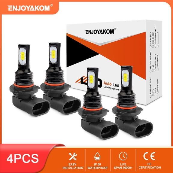4x High Low Beam For TOYOTA 4Runner 2003 2004 2005 LED Headlight Bulbs Kit Replacement 6000K White