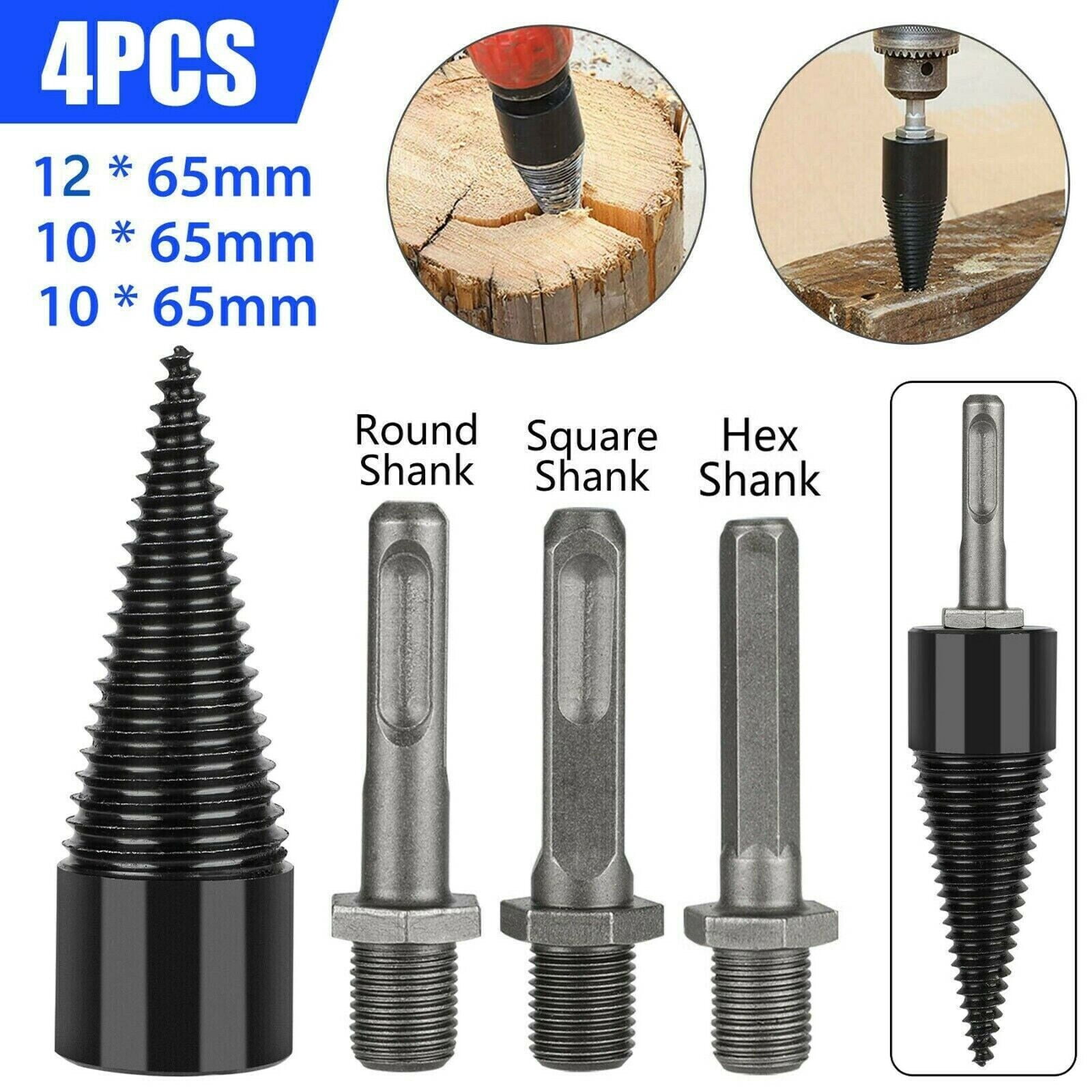 4x High Speed Twist Firewood Drill Bit Wood Splitter Screw Splitting ...