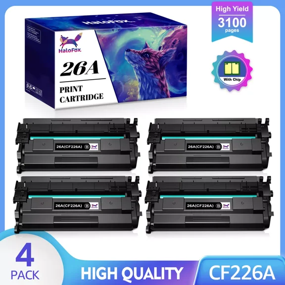 4x High Yield CF226A Toner Cartridge P26A Laserjet Pro M402dn M426 M426fdw