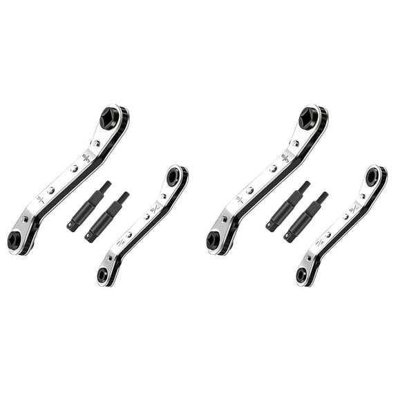 4x Hvac Service Wrench Tool, Air Conditioner Valve Ratchet Wrench Set for Air Refrigeration Tool