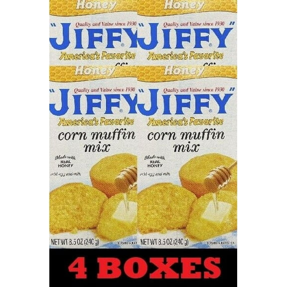 4x Jiffy HONEY Corn Muffin Mix 8.5 Oz Baking Cornbread Muffin 4 BOXES BULK 4 Ct