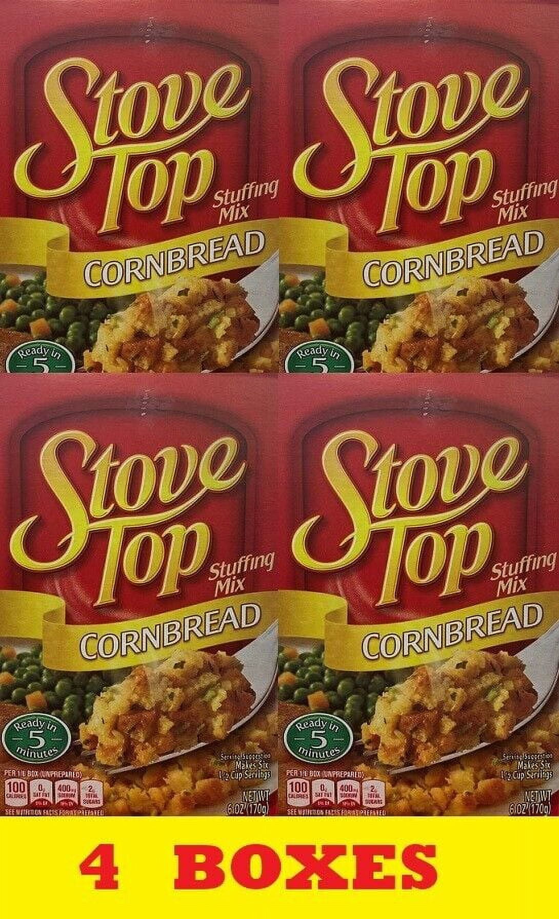 4x KRAFT Stove Top CORNBREAD Stuffing Mix (6 oz Box) BULK FREE SHIPPING