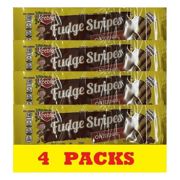 4x Keebler Original Fudge Stripes Cookies 11.5 oz Pack - FREE SHIP 4 PACKS BULK