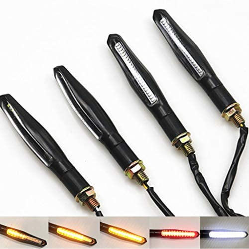 4x LED Flowing Blinker Flashing Turn Signal Light Running Indicator Light Strobe Brake Light For Universal Dirt Bike Sports Street Bike