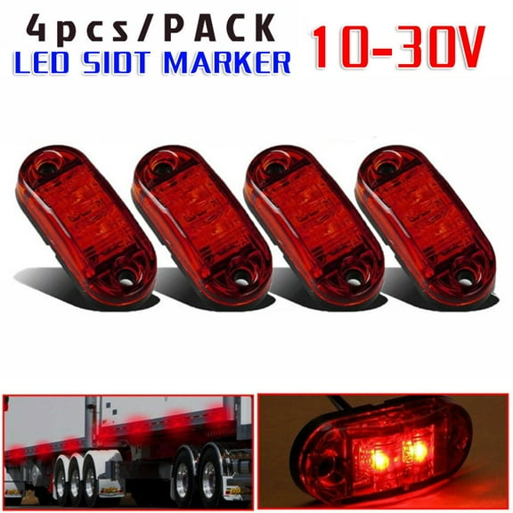 4x LED Front Side Marker Indicator Light 12V 24V Car Truck Van Trailers