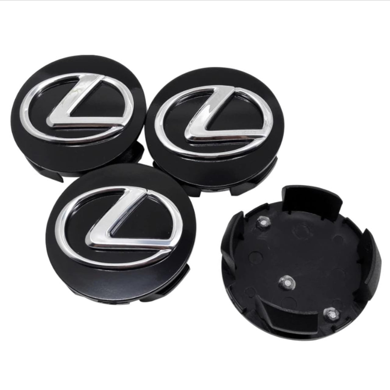 Lexus Black Wheel Rims Center Caps 62mm Diameter (Set of 4) for ES300, ES330, GS300, IS300