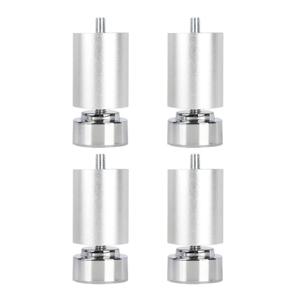 4x M10 Thread Bed Frame Legs Furniture Support Legs for Sofas Cafe Bathroom Argent 6cm