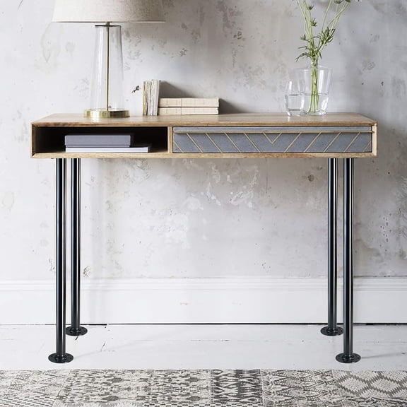 4x Metal Desk Legs 30 Inch Industrial Pipe Table Legs for DIY Rustic Tables