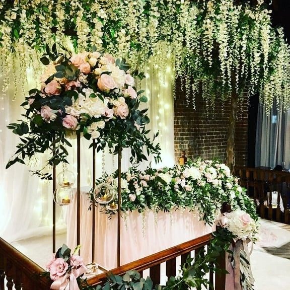 4x Metal Flower Stand Gold Column Rack for Stage Balloon Flower Arrangement 60cm