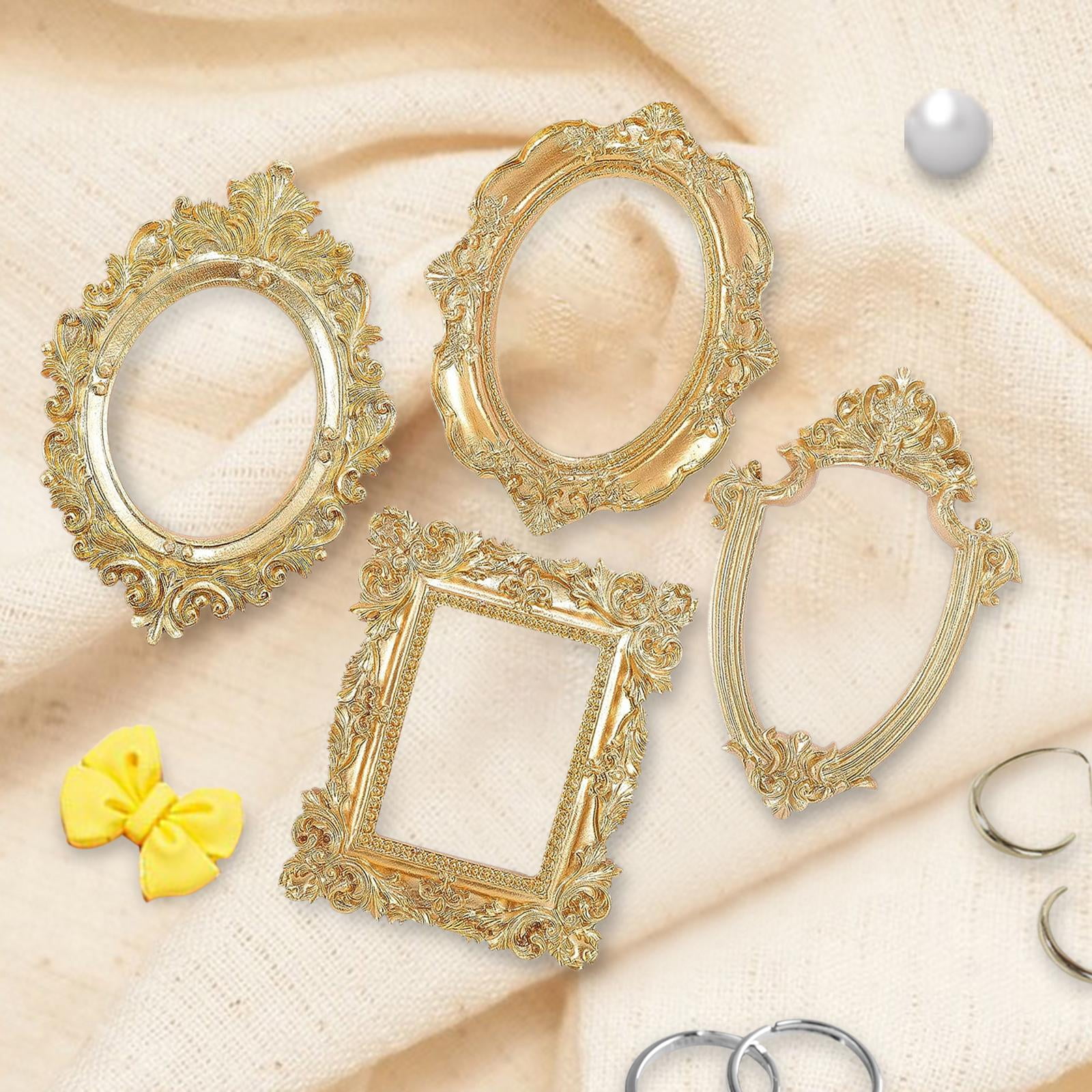 4x Mini Photo Frame Resin Ornate Collage Frame Photo Props DIY Tabletop