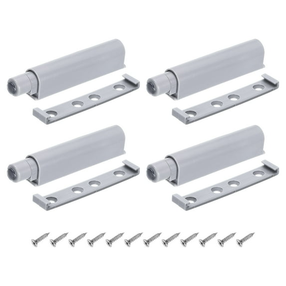 4x Non-Magnetic Push Latches, Push Open Door Latch, Non-Magnetic Latches, Grey