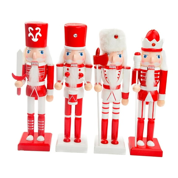 4x Nutcracker Ornaments Xmas Desktop Decoration Kids Toys Decorative Home Decor Holiday Present Classic Style Photo Props Nutcracker Crafts Style D