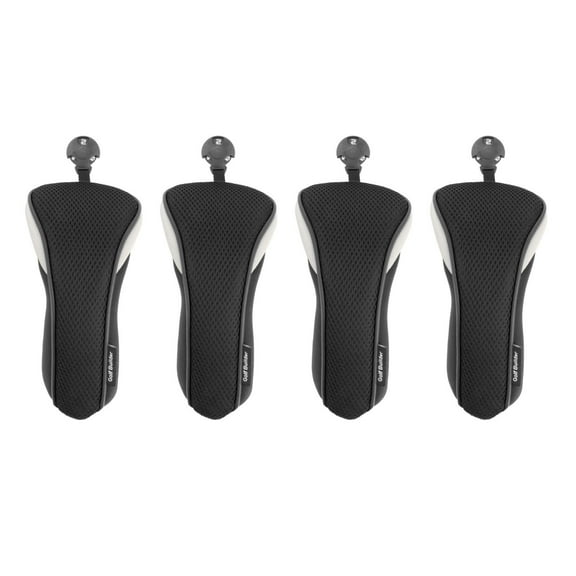 4x Nylon Golf Hybrid /No.Tag Head Cover Utility Black