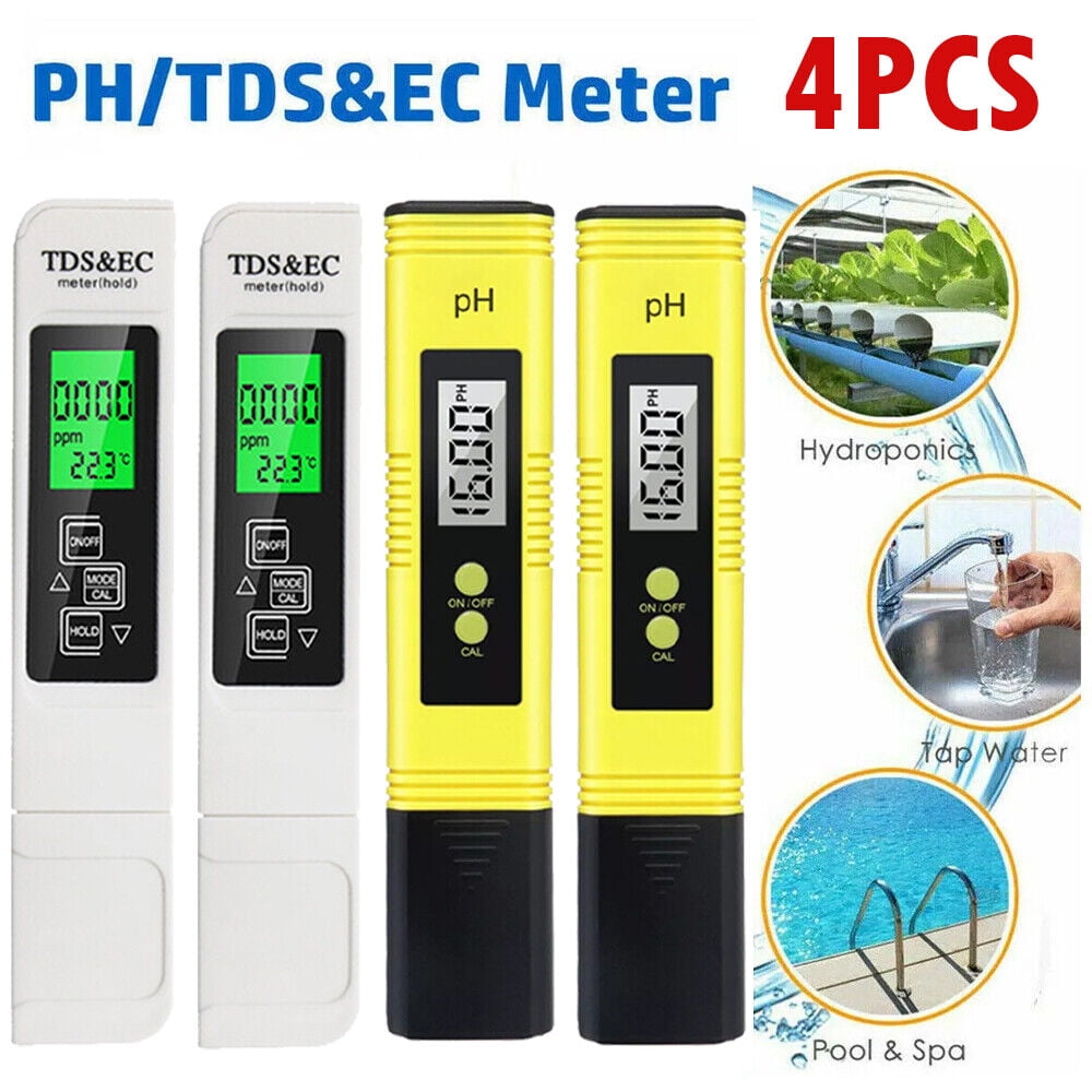 4x PH Meter,Digital EC TDS Temp Meter Water Quality Tester For Water ...