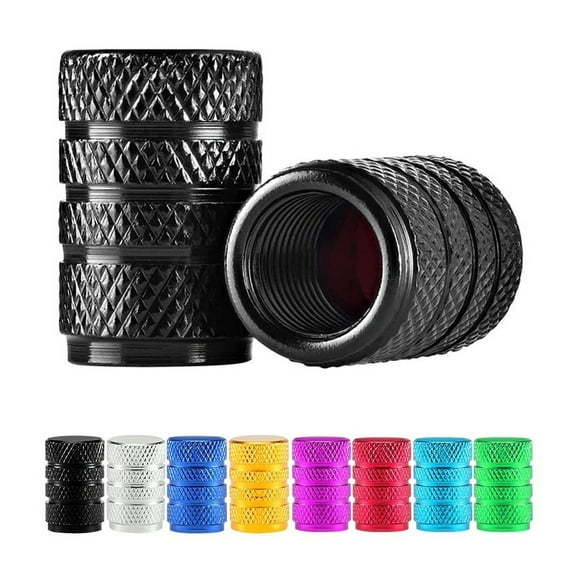 4x Pack Aluminum Valve Stem Caps Tire Covers Rust-Free Metal Screw Lid Car/Truck