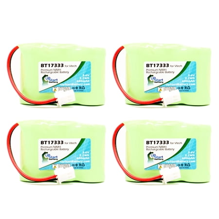 4x Pack - BT-17333 Battery for VTech CS5111, CS5121, CS5121-2, CS5111-2, CS5121-3, CS5211 Cordless Phones (600mAh, 3.6V, NI-MH)