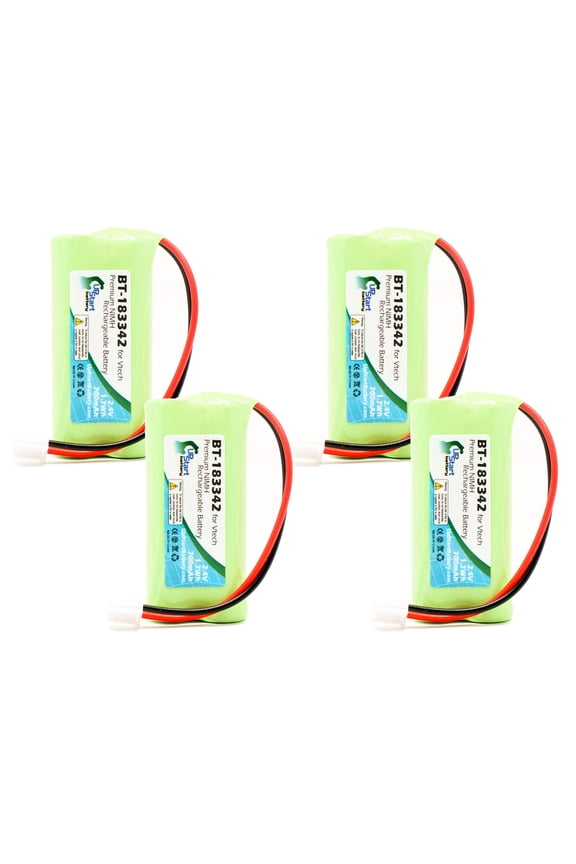 4x Pack - BT-183342 Battery for VTech DS6151, CS6429, CS6114, LS6475-3, CS6419-2, CS6519-2, DS6521-2 and AT&T TL86109 Cordless Phones (700mAh, 2.4V NI-MH)