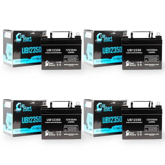 4x Pack - Compatible Atlas Tool And Mfg. Co. ER3000 Battery - Replacement UB12350 Universal Sealed Lead Acid Battery (12V 35Ah, 35000mAh, L1 Terminal, AGM, SLA)