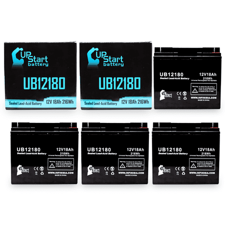4x Pack - Compatible Datascope 97 TRANSPORT INTRA AORTA BALLOON PUMP Battery - Replacement UB12180 Universal Sealed Lead Acid Battery (12V, 18Ah, 18000mAh, T4 Terminal, AGM, SLA)