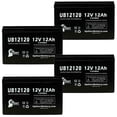 thumbnail image 1 of 4x Pack - Compatible ELK Batteries ELK-12120 Battery - Replacement UB12120 Universal Sealed Lead Acid Battery (12V 12Ah, 12000mAh, F1 Terminal, AGM, SLA) - Includes 8 F1 to F2 Terminal Adapters, 1 of 4