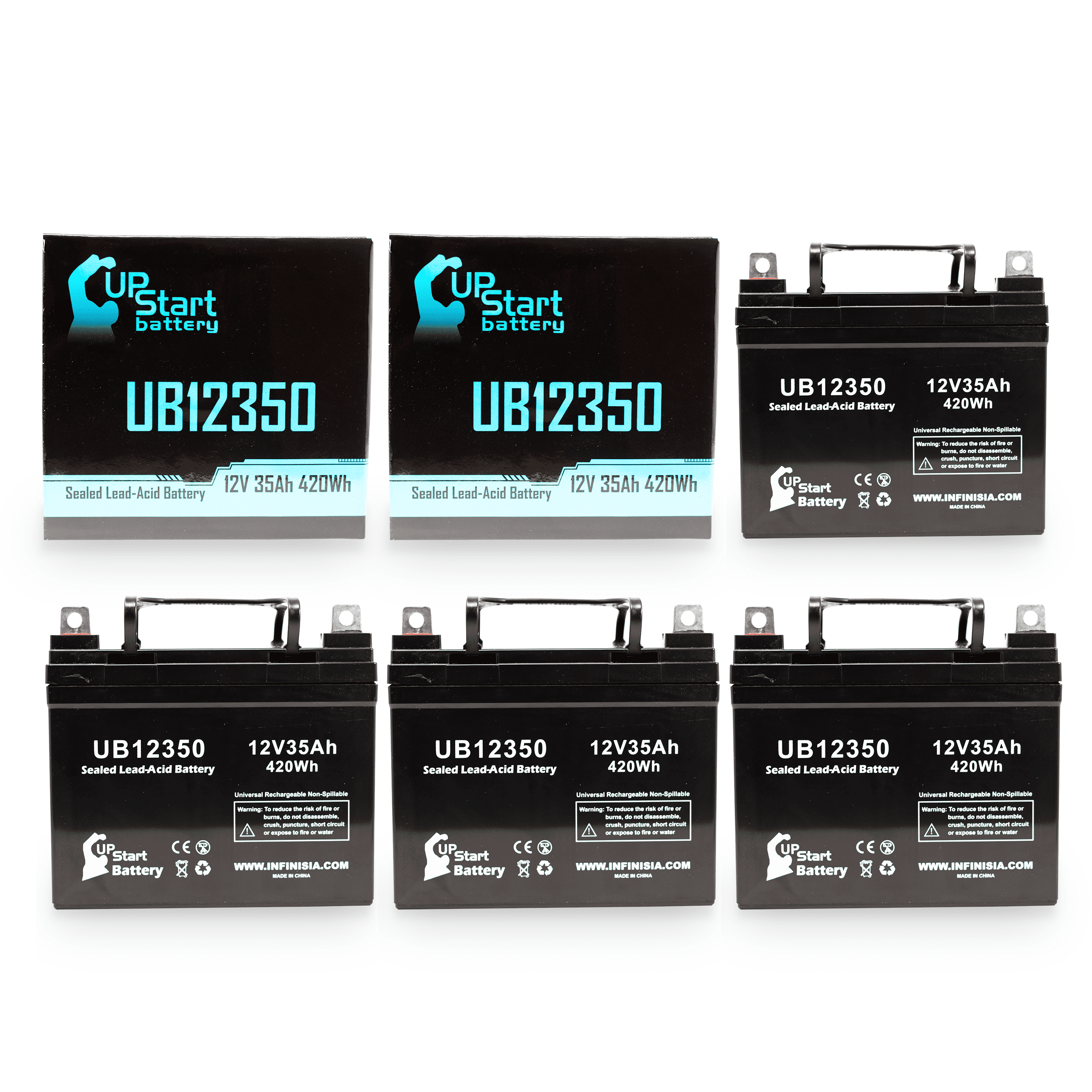 Universal Power Group 12V 35AH AGM Battery - 2 Pack, Maintenance-Free, Spill-Proof For Mobility, Solar, UPS 4 thumbnail image