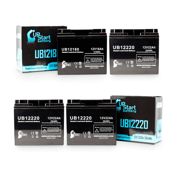 4x Pack - Compatible Interstate Batteries BSL1116 Battery - Replacement UB12220 Universal Sealed Lead Acid Battery (12V, 22Ah, 22000mAh, T4 Terminal, AGM, SLA)