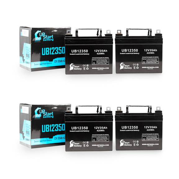 4x Pack - Compatible Invacare R32 Battery - Replacement UB12350 Universal Sealed Lead Acid Battery (12V, 35Ah, 35000mAh, L1 Terminal, AGM, SLA)