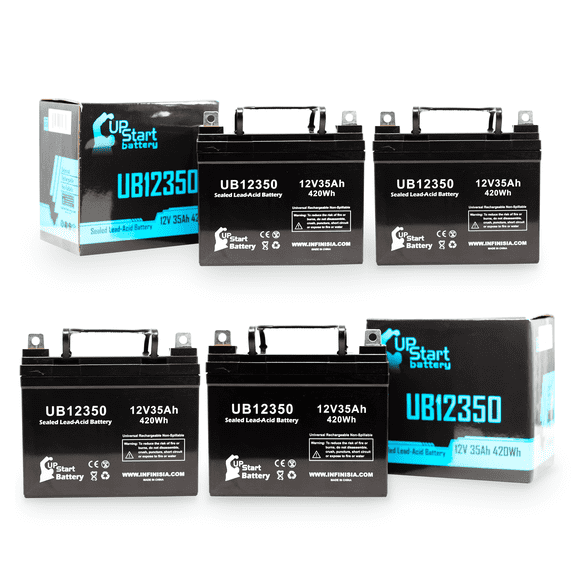 4x Pack - Compatible Tuffcare ValueShopperScooter Battery - Replacement UB12350 Universal Sealed Lead Acid Battery (12V 35Ah, 35000mAh, L1 Terminal, AGM, SLA)