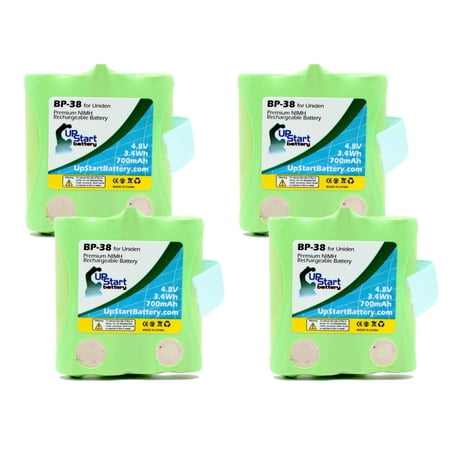 4x Pack - UpStart Battery Uniden GMR15952CK Battery - Replacement for Uniden Cordless Phone Battery (700mAh, 4.8V, NI-MH)