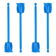 4x Paint/Epoxy Mixing Paddles Blue Drill Attachment 3/8" Chuck Plastic Stir Rod