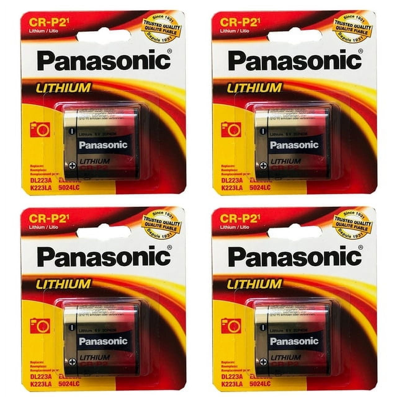 4x Panasonic CRP2 6V Photo Lith Battery Compatible with DLCRP2 EL223AP