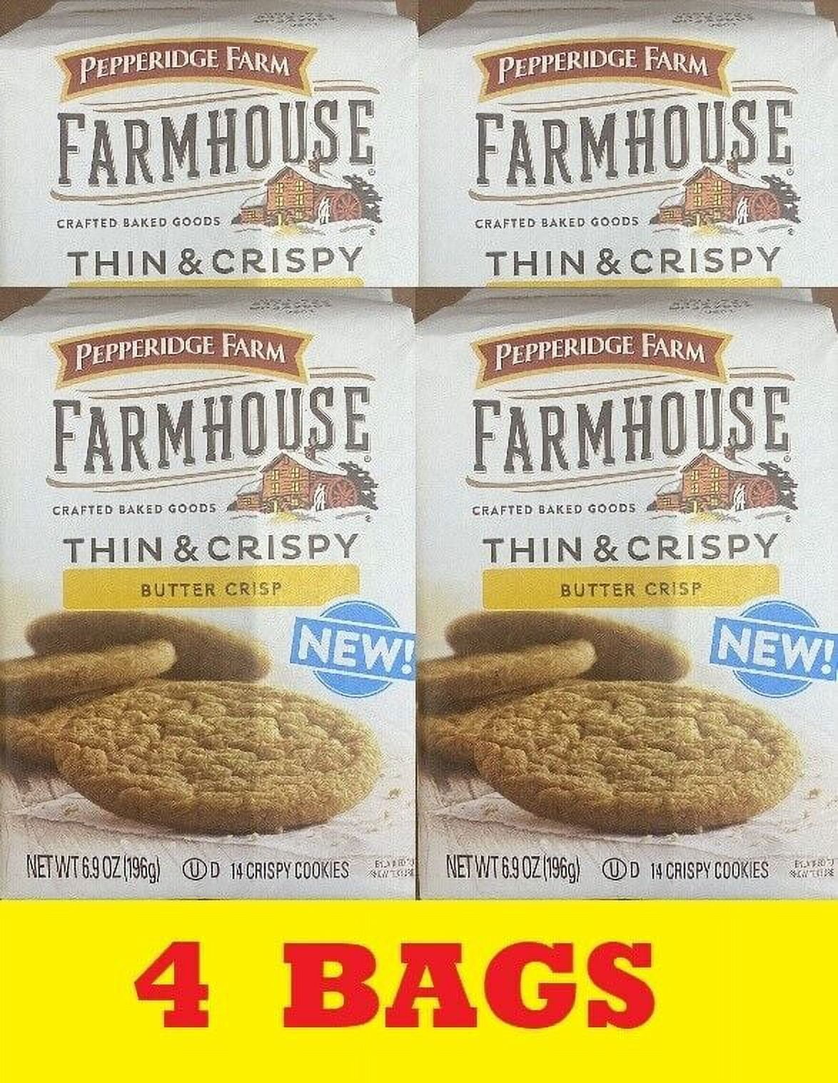 4x Pepperidge Farm FARMHOUSE Thin & Crispy Butter Crisp Cookies 6.9 oz - 4 BAGS