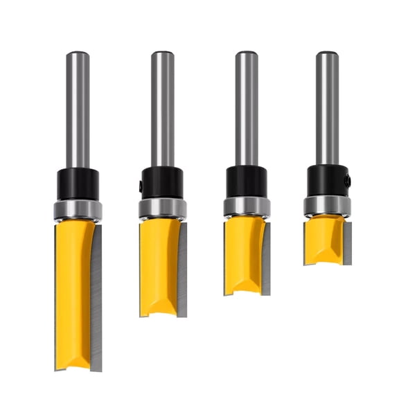 4x Precision Router Bits for Woodworking 1/4" Shank, Sharp Blades for Neat Slotting and Trimming Projects