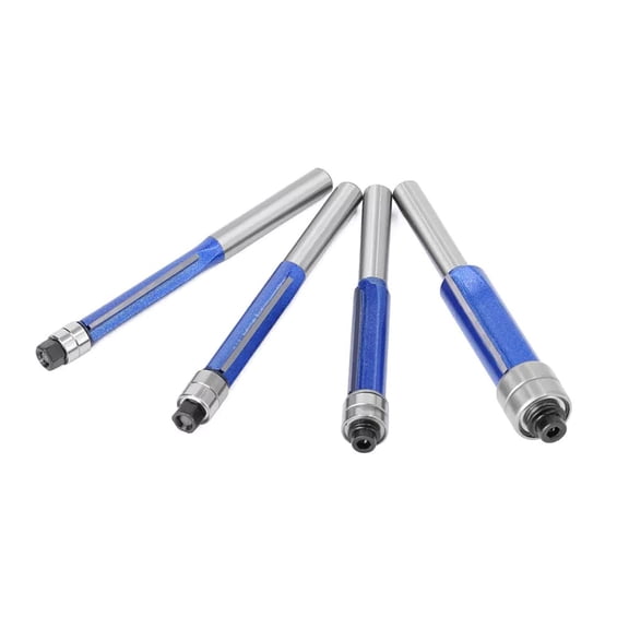 4x Precision Router Bits for Woodworking 1/4" Shank, Sharp Blades for Neat Trimming Projects