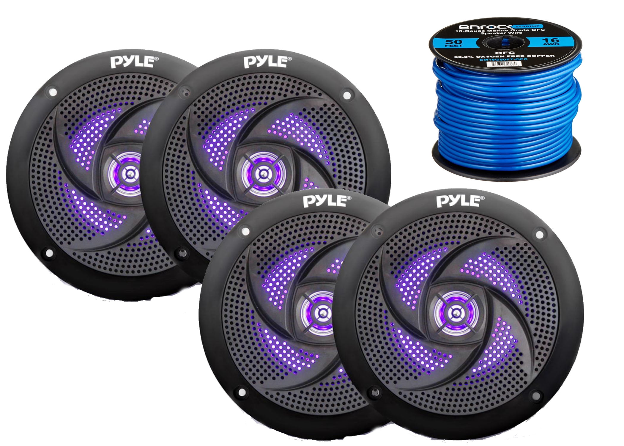 LENKRAD 5.25 Marine Speakers Black - RV Dual Low Profile