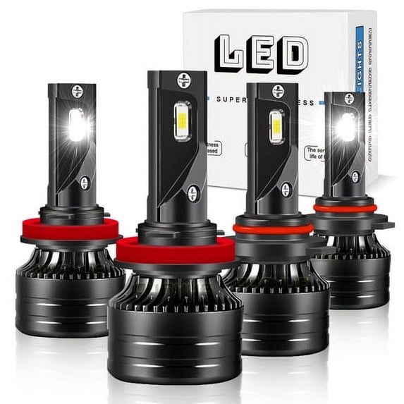 4x Quayub Combo LED Bulbs for 2007-2019 Chevrolet Cheyenne Headlight Lights