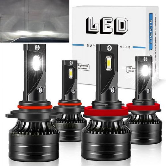 4x Quayub Combo LED Bulbs for 2011-2019 Mitsubishi Outlander Sport Headlight Lights