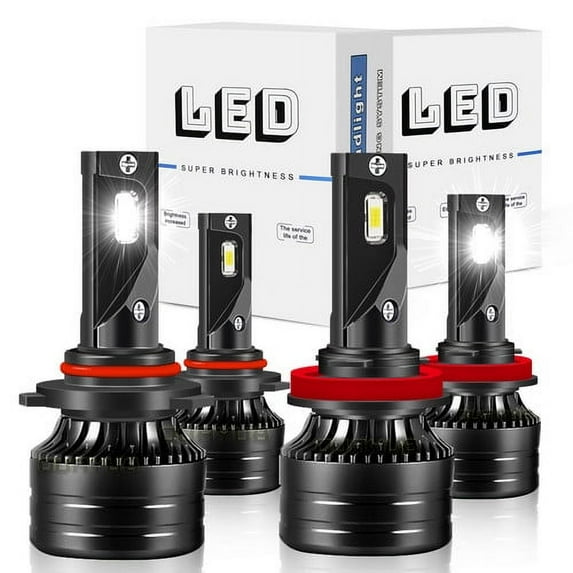 4x Quayub Combo LED Bulbs for 2017-2020 Chrysler Pacifica Headlight Lights