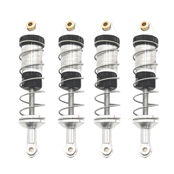 4x RC Shock Absorber, Front and Rear RC Shocks Damper Replacement Parts for 16207 16209 16210 H6 1/16 RC Hobby Car Model Argent