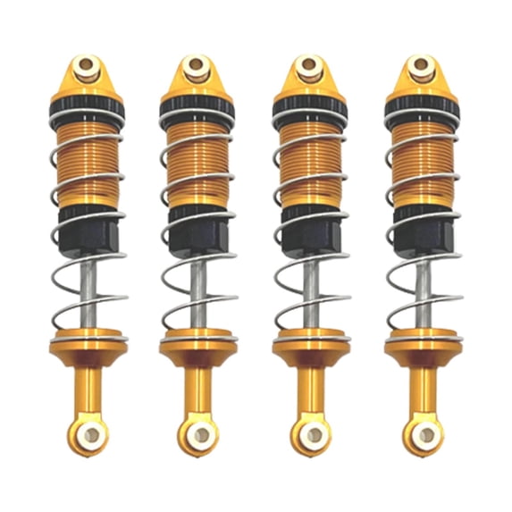 4x RC Shock Absorber, Front and Rear RC Shocks Damper Replacement Parts for 16207 16209 16210 H6 1/16 RC Hobby Car Model Gold