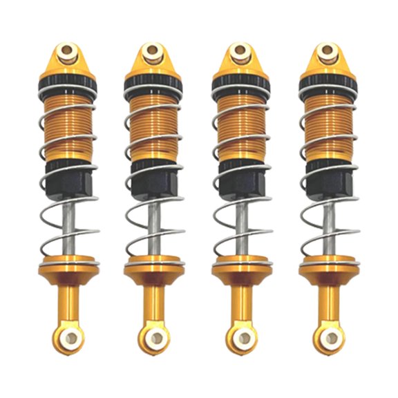4x RC Shock Absorber, Front and Rear RC Shocks Damper Replacement Parts for 16207 16209 16210 H6 1/16 RC Hobby Car Model Gold