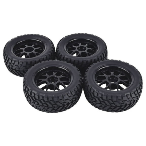 4x Rc Repair 1:10 Off-Road Car Tires Black, 45mm ABS Rim, Super Soft Rubber for  HSP 94123 94122 D4 CS