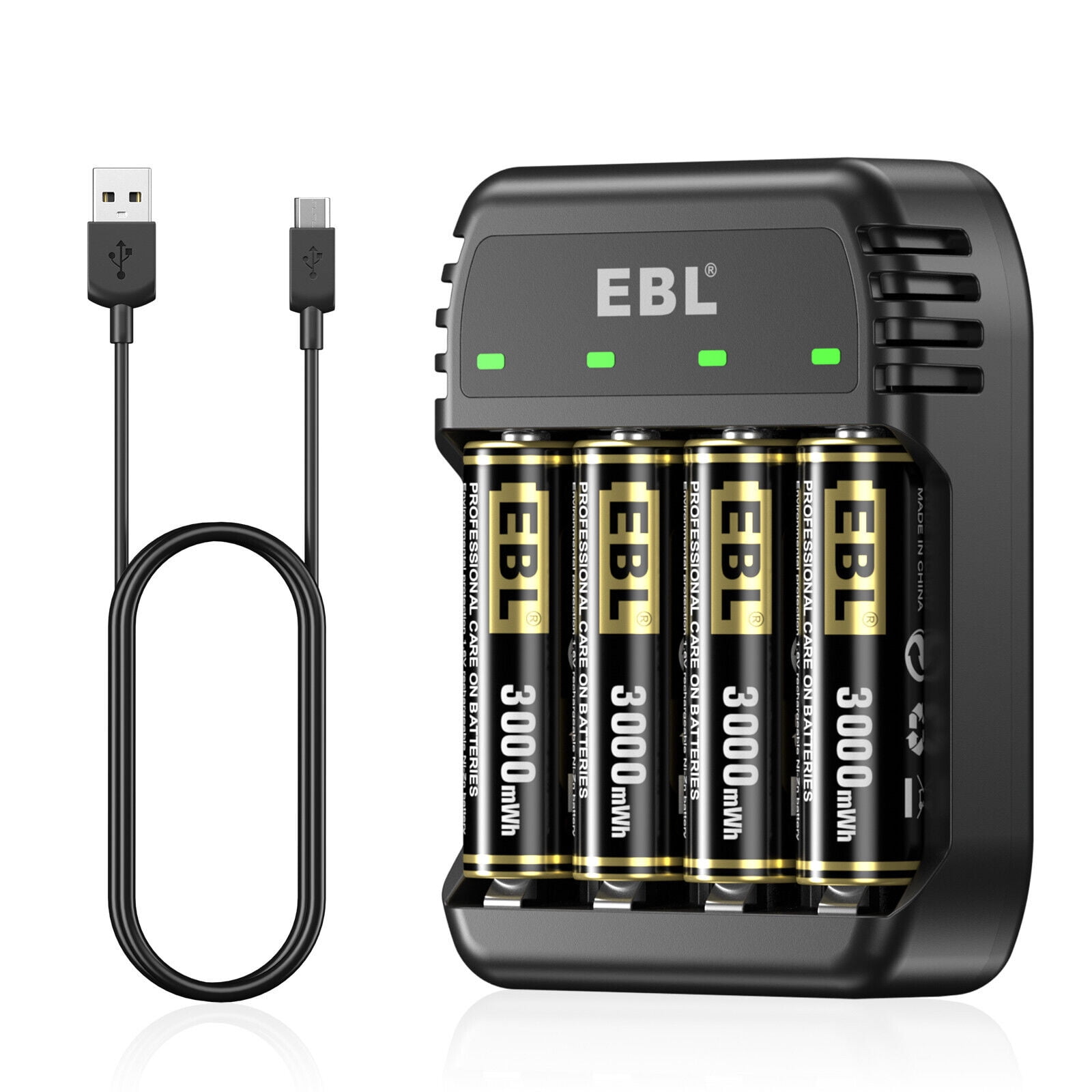 4x Rechargeable AA Batteries 1.6V Ni-Zn Double A Battery w/ Ni-Zn/Ni-MH Charger