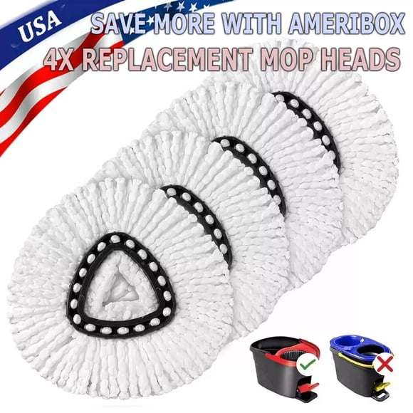 4pcs Replacement Microfiber Mop Head Easy Clean Wring Refill For O-Cedar Spin Mop