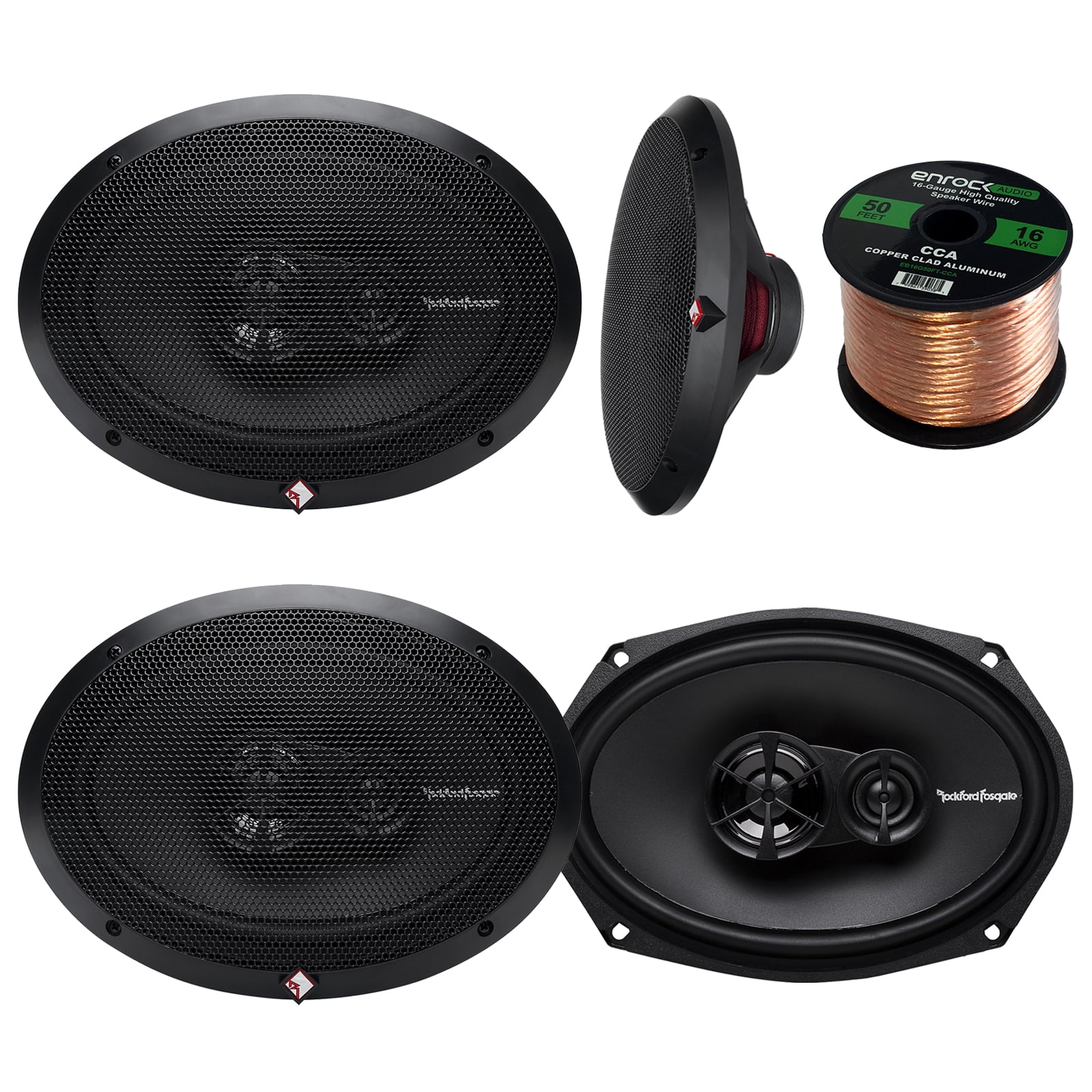 4x Rockford Fosgate R169X3 Prime 6 x 9 Inch 3Way FullRange Black Car