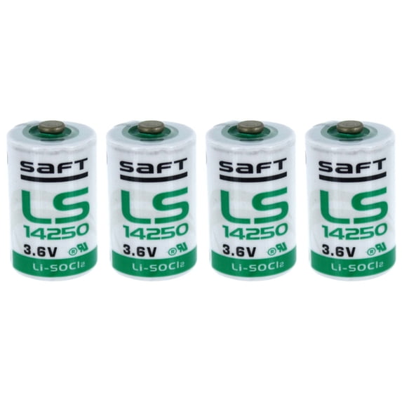 4x SAFT LS14250 1/2 AA STD 3.6V Lithium Thionyl Chloride Battery