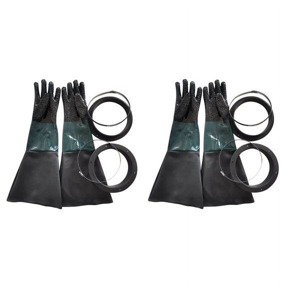 4x Sandblasting Gloves Sand Blasting Gloves with O Rings for Sandblast Cabinet Sandblasting Gloves 23.6 Inch