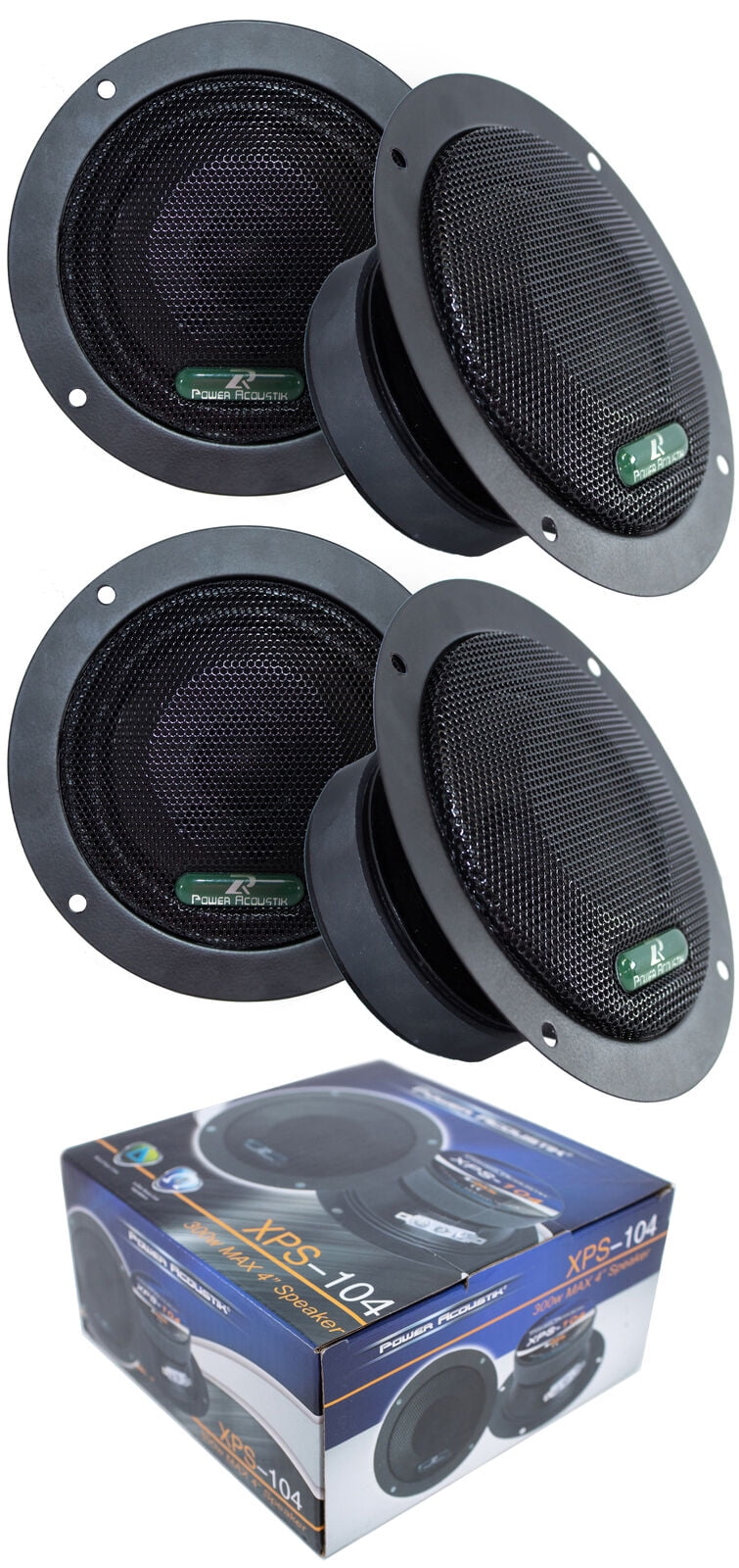 4x Sealed Back 4" 1200W Mid Range Car Audio Speaker Power Acoustik XPS-104