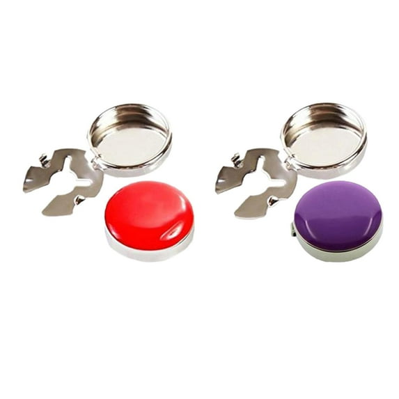 Segolike 4x Simple Men Cufflinks Formal Shirts Decor, Party Wedding Clothes Decoration Suit Formal Event Fashion Round Polished Button Covers Red and Violet